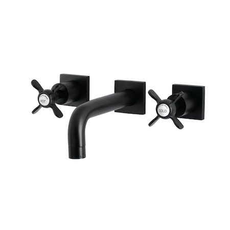 Kingston Brass KS6120BEX Two-Handle Wall Mount Bathroom Faucet, Matte Black KS6120BEX